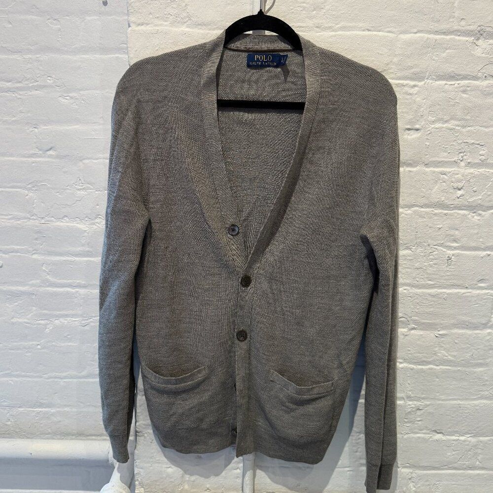 Polo Ralph Lauren Cotton Grey Cardigan - Men's Small